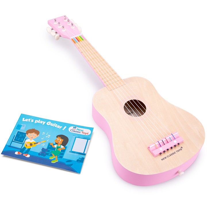 New Classic Toys - Guitar de Luxe - Naturel/Pink